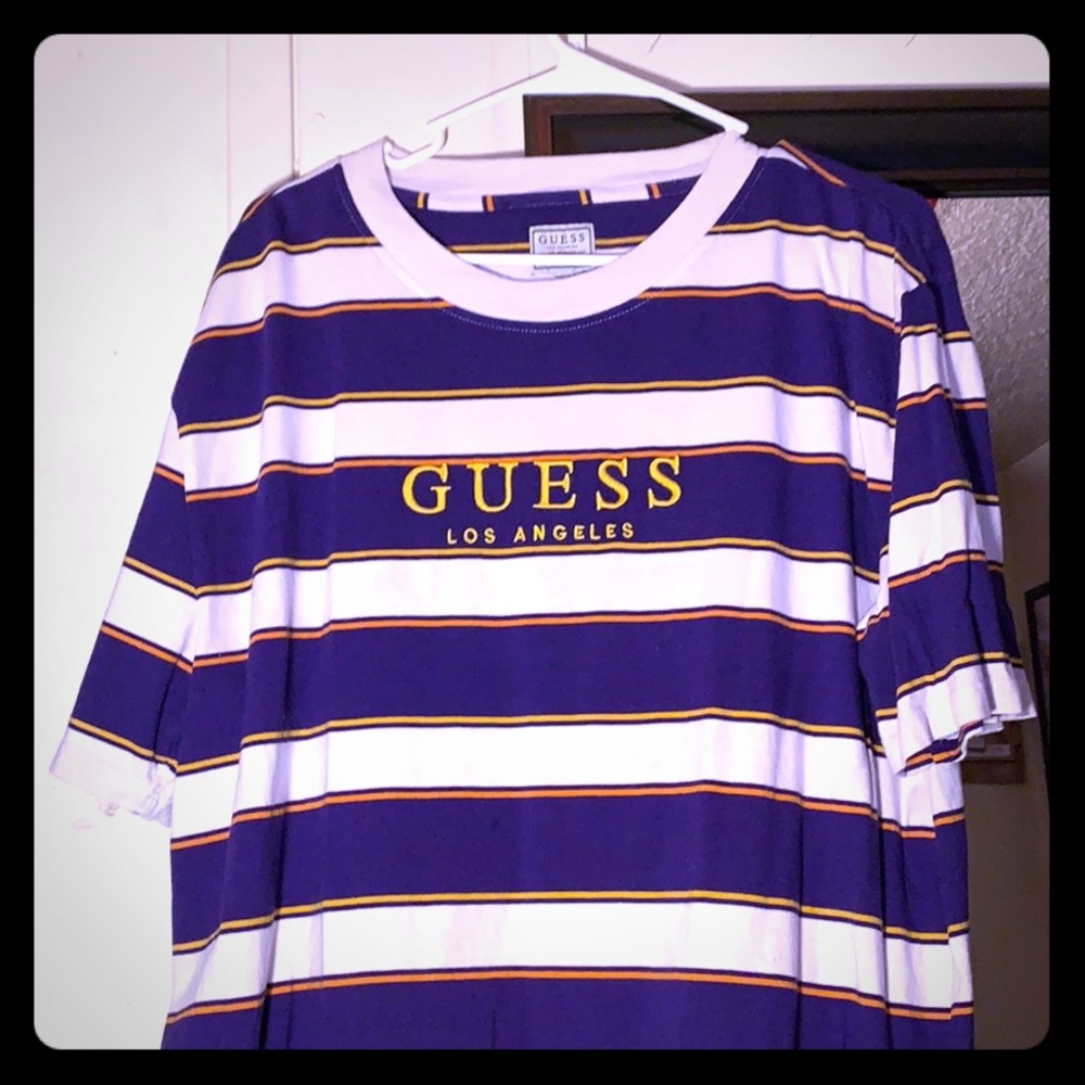 Purple/Gold Striped Guess